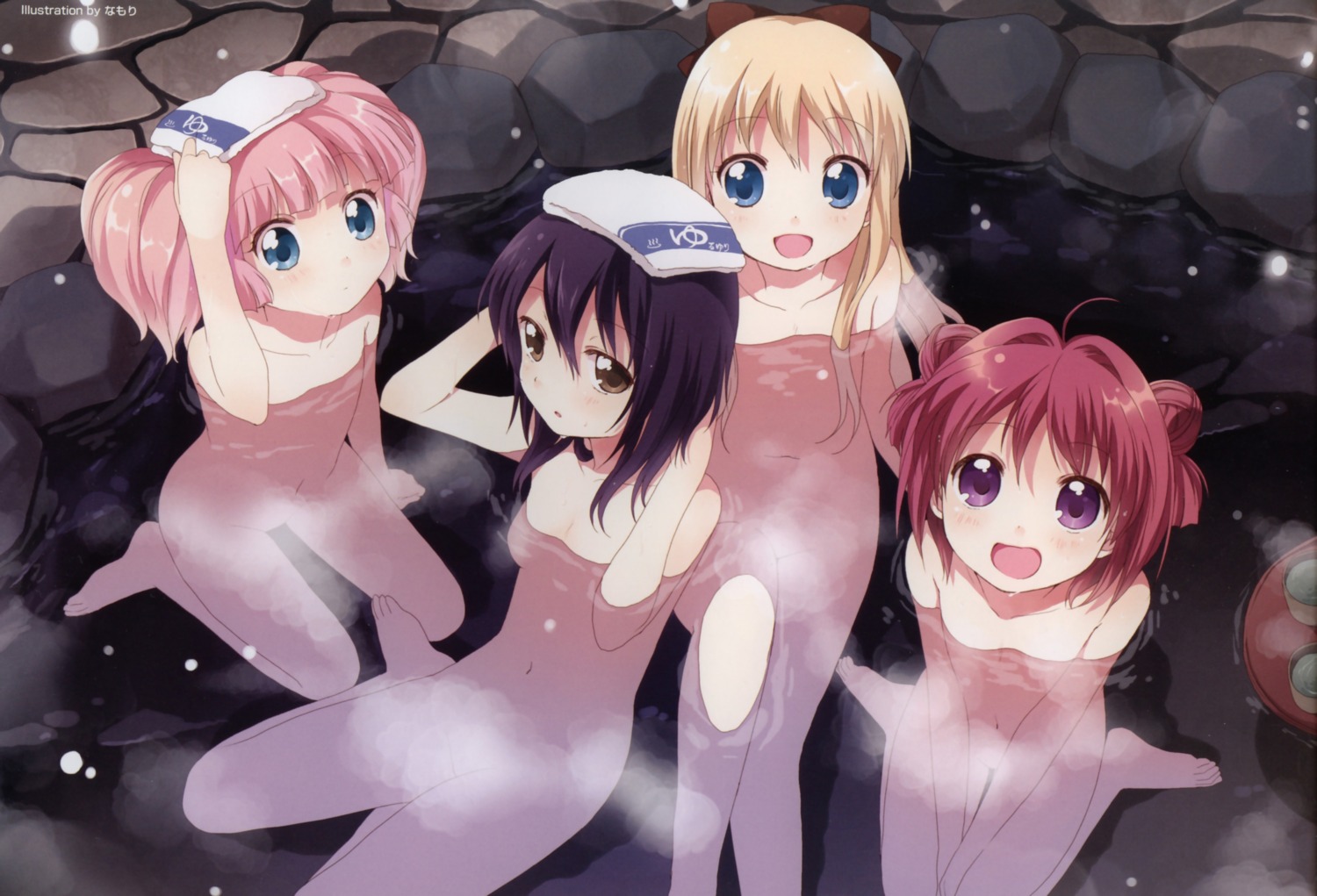 Namori Yuru Yuri Akaza Akari Funami Yui Toshinou Kyouko Yoshikawa Chinatsu Bathing Censored